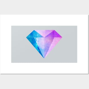 blue & purple diamond Posters and Art